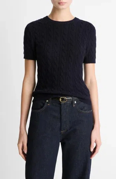 Vince Cable Short Sleeve Sweater In Coastal