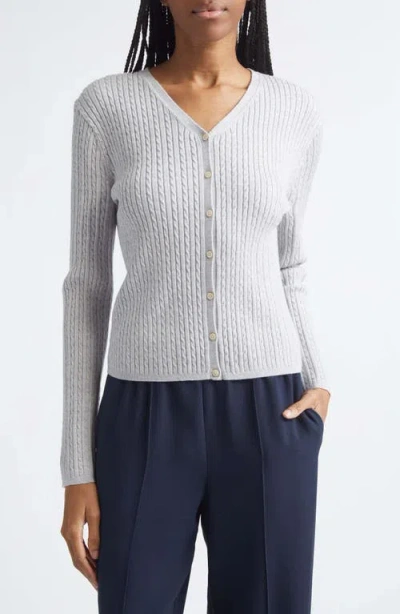 Vince Cable Stitch Merino Wool Blend V-neck Cardigan In Multi