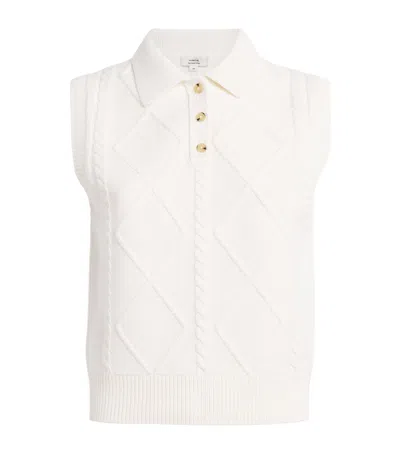 Vince Cable-knit Sweater Vest In White