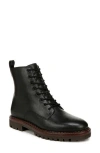 Vince Cabria Lug-sole Leather Water-repellant Combat Boots In Black/brown