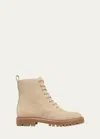 Vince Cabria Suede Water-repellant Combat Boots In Elm Wood Brown Su