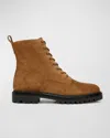 Vince Cabria Suede Water-repellant Combat Boots In Elmwood