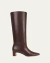 Vince Calfskin Kitten-heel Knee Boots In Ganache