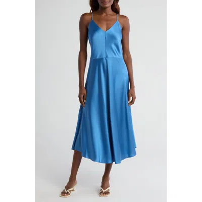 Vince Cami Satin Slipdress In Pool