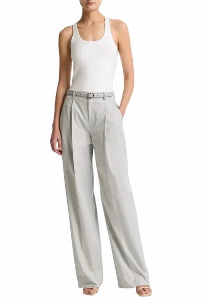Vince Camille Belted Pleated Straight Leg Pants In Neutral