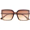 Vince Camuto 136mm Oversize Square Sunglasses In Brown