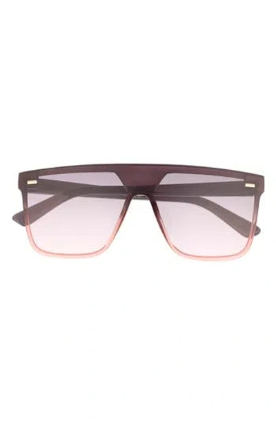 Vince Camuto 143mm Gradient Flat Top Shield Sunglasses In Brown