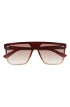 Vince Camuto 143mm Gradient Flat Top Shield Sunglasses In Brown
