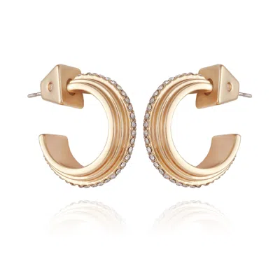 Vince Camuto 14k Goldtone Crystal Huggie Hoop Earring