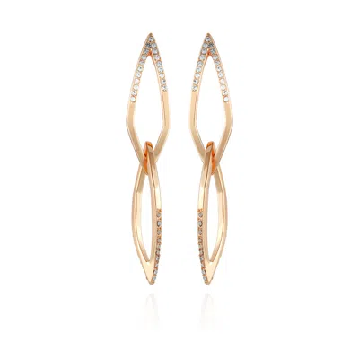 Vince Camuto 14k Goldtone Crystal Stone Link Drop Earring