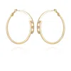 Vince Camuto 14k Goldtone Tri-crystal Stone Hoop Earring In Gold