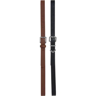Vince Camuto 2-for-1 Assorted Belts In Black/cognac