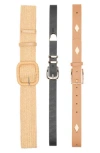 Vince Camuto 3-for-1 Buckle Belt Set In Black Natural