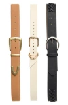 Vince Camuto 3-for-1 Buckle Belt Set In Whiskey