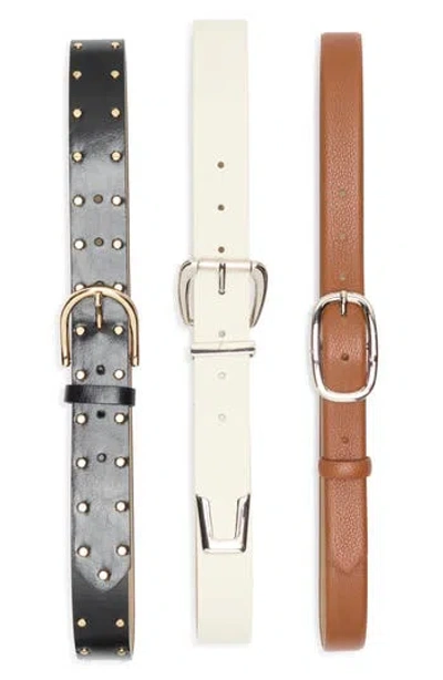 Vince Camuto 3-for-1 Wide Belt Set In Brown