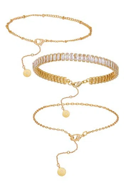 Vince Camuto 3-piece Anklet Set In Goldtone