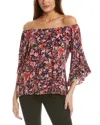 Vince Camuto 3/4 Flutter Sleeve Boatneck Blouse
