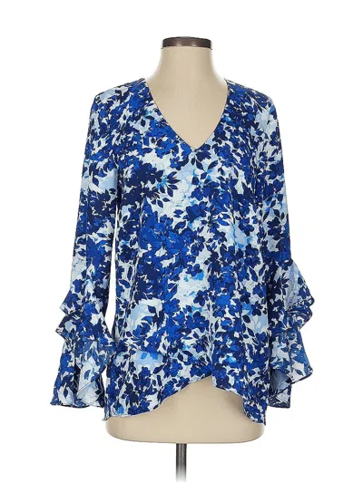 Pre-owned Vince Camuto 3/4 Sleeve Blouse In Blue
