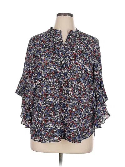 Pre-owned Vince Camuto 3/4 Sleeve Blouse In Blue