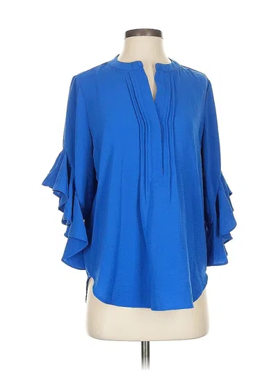 Pre-owned Vince Camuto 3/4 Sleeve Blouse In Blue