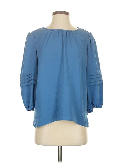 Pre-owned Vince Camuto 3/4 Sleeve Blouse In Blue