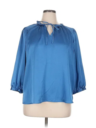 Pre-owned Vince Camuto 3/4 Sleeve Blouse In Blue