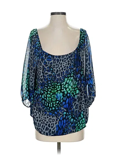 Pre-owned Vince Camuto 3/4 Sleeve Blouse In Blue