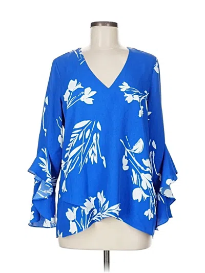 Pre-owned Vince Camuto 3/4 Sleeve Blouse In Blue