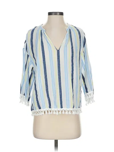 Pre-owned Vince Camuto 3/4 Sleeve Blouse In Blue