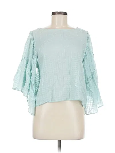 Pre-owned Vince Camuto 3/4 Sleeve Blouse In Blue