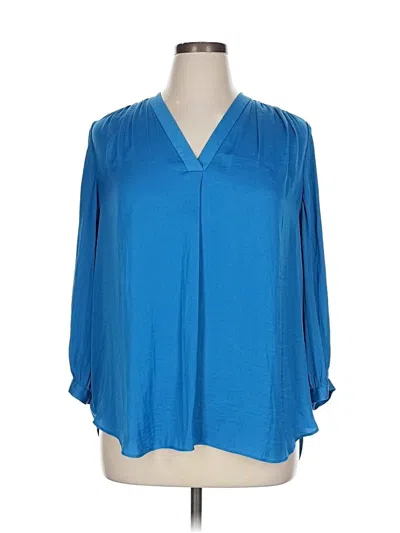 Pre-owned Vince Camuto 3/4 Sleeve Blouse In Blue