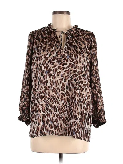 Pre-owned Vince Camuto 3/4 Sleeve Blouse In Brown