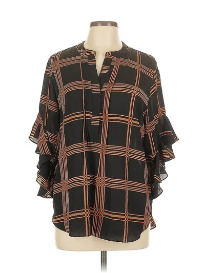 Pre-owned Vince Camuto 3/4 Sleeve Blouse In Brown