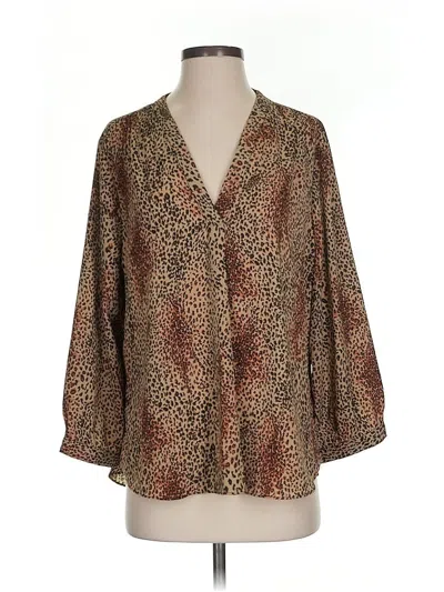 Pre-owned Vince Camuto 3/4 Sleeve Blouse In Brown