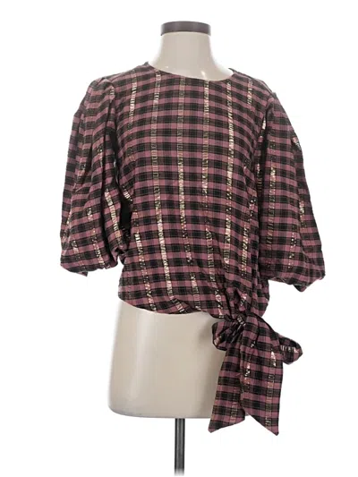 Pre-owned Vince Camuto 3/4 Sleeve Blouse In Brown