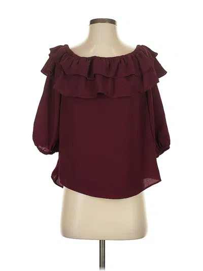 Pre-owned Vince Camuto 3/4 Sleeve Blouse In Burgundy