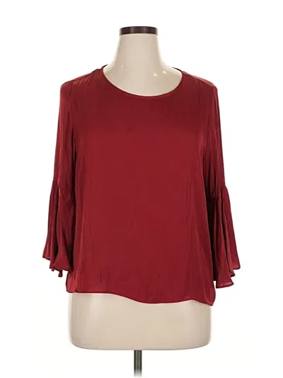 Pre-owned Vince Camuto 3/4 Sleeve Blouse In Burgundy