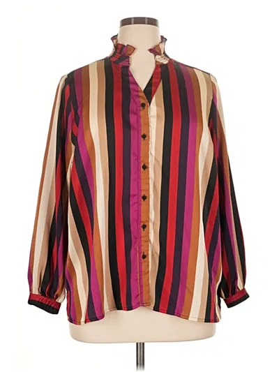 Pre-owned Vince Camuto 3/4 Sleeve Blouse In Burgundy