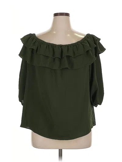 Pre-owned Vince Camuto 3/4 Sleeve Blouse In Green