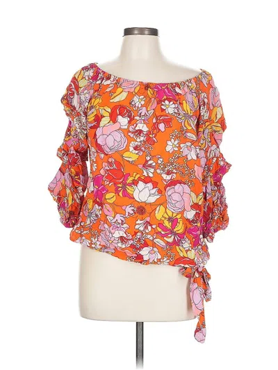 Pre-owned Vince Camuto 3/4 Sleeve Blouse In Orange