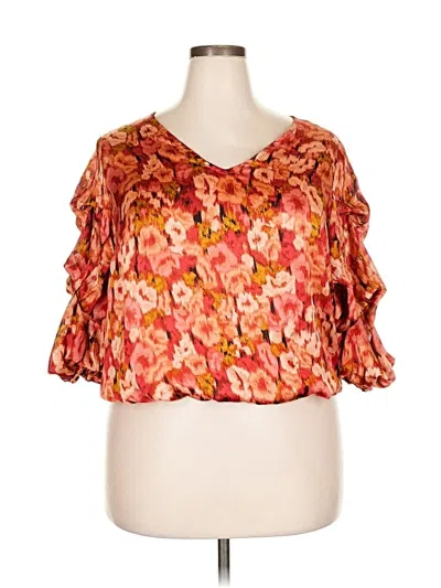 Pre-owned Vince Camuto 3/4 Sleeve Blouse In Orange