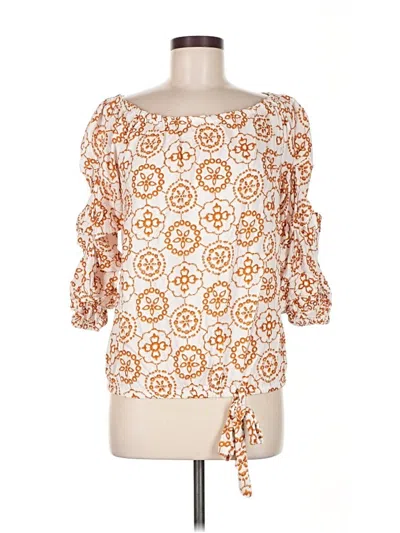 Pre-owned Vince Camuto 3/4 Sleeve Blouse In Orange
