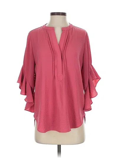 Pre-owned Vince Camuto 3/4 Sleeve Blouse In Pink