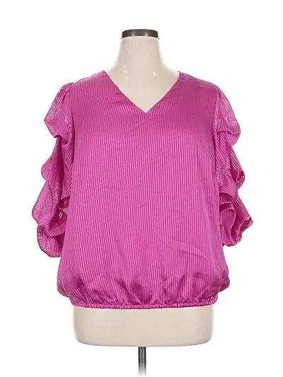 Pre-owned Vince Camuto 3/4 Sleeve Blouse In Pink