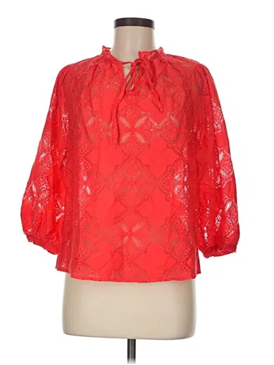 Pre-owned Vince Camuto 3/4 Sleeve Blouse In Red