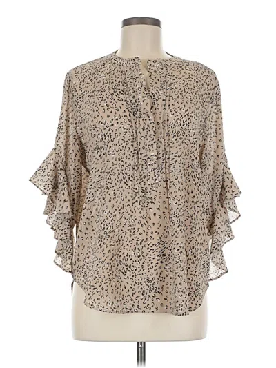 Pre-owned Vince Camuto 3/4 Sleeve Blouse In Tan