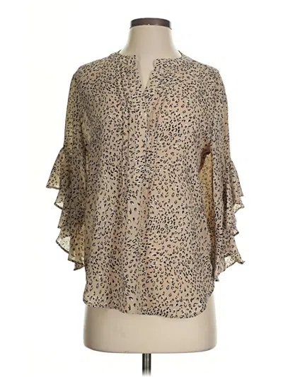 Pre-owned Vince Camuto 3/4 Sleeve Blouse In Tan