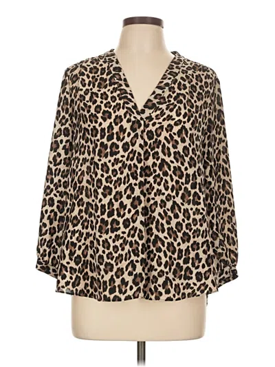 Pre-owned Vince Camuto 3/4 Sleeve Blouse In Tan