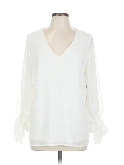 Pre-owned Vince Camuto 3/4 Sleeve Blouse In White