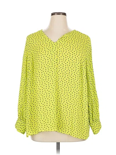 Pre-owned Vince Camuto 3/4 Sleeve Blouse In Yellow